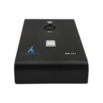 ⁧בסיס שולחני למיקרופון עם כפתור PTT מואר⁩ | ⁦Premier Audio BM-201⁩