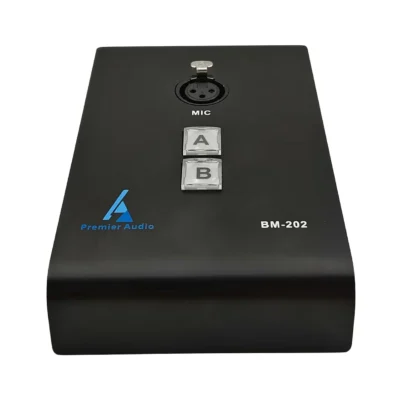 ⁧בסיס שולחני למיקרופון עם כפתור PTT מואר⁩ | ⁦Premier Audio BM-202⁩