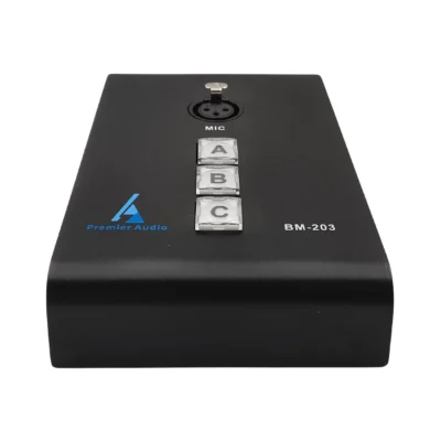 ⁧בסיס שולחני למיקרופון עם PTT מואר ל-3 אזורים⁩ | ⁦Premier Audio BM-203⁩