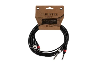 ⁧כבל RCA-PL סטריאו יצוק 3 מטר⁩ | ⁦CABLETEK DUL003/3M⁩