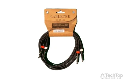 ⁧כבל סאונד זוג PL 6.3mm זכר לזכר⁩ | ⁦CABLETEK DUL004/3M⁩
