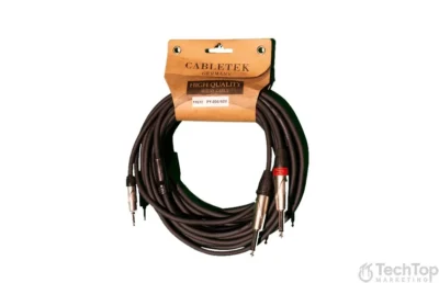 ⁧כבל Y סאונד זוג PL 6.3mm זכר ל-PL 3.5mm זכר 10 מטר⁩ | ⁦CABLETEK PY-006/10M⁩