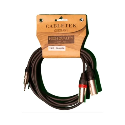 ⁧זוג כבלי XLR זכר ל-3.5mm זכר 3 מטר⁩ | ⁦CABLETEK PY-005/3M⁩