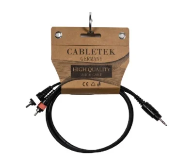 ⁧כבל 3.5mm ל-RCA מקצועי⁩ | ⁦CABLETEK Y-001-1⁩