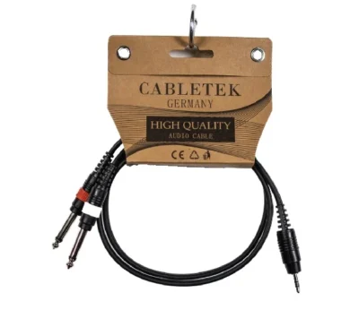 ⁧כבל 3.5 מ"מ לשני פלאגים מקצועי⁩ | ⁦CABLETEK Y-007/1M⁩