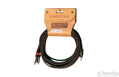 ⁧כבל 3.5 מ"מ ל-2 פלאג מקצועי לכרטיס קול⁩ | ⁦CABLETEK Y-007/5M⁩