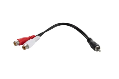 ⁧כבל מעבר 2 RCA נקבה ל-RCA זכר⁩ | ⁦CABLETEK C-RCA-2FRCA⁩