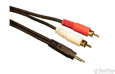 ⁧כבל מיני ג'ק 3.5 מ"מ ל-2 RCA זכר 5 מטר⁩ | ⁦CABLETEK C-3.5-2RCA/5⁩