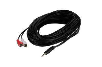 ⁧כבל מיני ג'ק 3.5mm זכר ל-2 RCA זכר 10 מטר⁩ | ⁦CABLETEK CTL-3.5-2RCA/1⁩