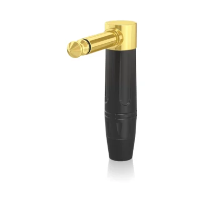 מחבר 1/4" TS זכר בזווית 90° מצופה זהב | Behringer 4MGR-BK