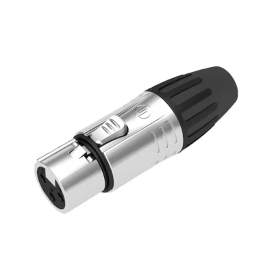 ⁧מחבר XLR נקבה 3 פין על כבל - כסוף⁩ | ⁦Seetronic SCMF3-G⁩