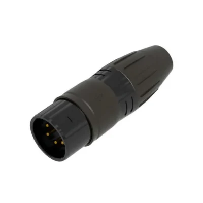 ⁧מחבר XLR זכר 4 פינים עמיד מים IP67⁩ | ⁦SEETRONIC SCWM4-B-67⁩
