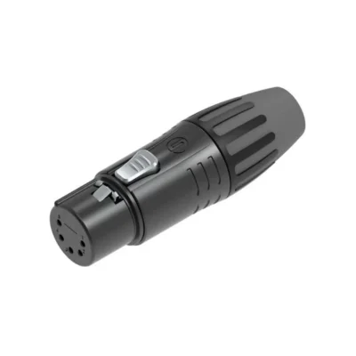 ⁧מחבר XLR נקבה 5 פין על כבל שחור⁩ | ⁦SEETRONIC SCMM5-BG⁩