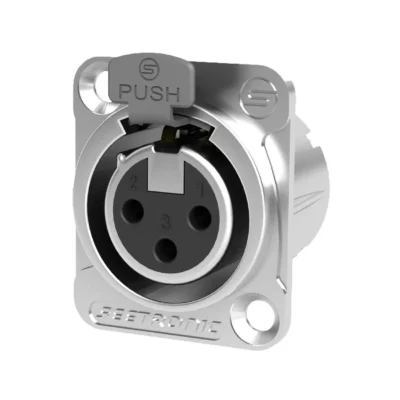⁧מחבר XLR נקבה לפנל 3 פין כסוף⁩ | ⁦SEETRONIC MK3F2C⁩