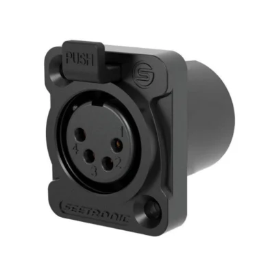 ⁧שקע XLR נקבה 4 פינים לפאנל IP67⁩ | ⁦SEETRONIC K4F2C-W-B-67⁩