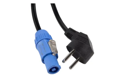 כבל מתח 3x1mm מחבר כחול | LIGHTEK PWRIP-2m