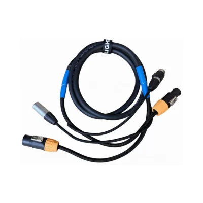 כבל PowerCON True1 משולב DMX כתום 2 מטר | LIGHTEK TRUE1 DMX