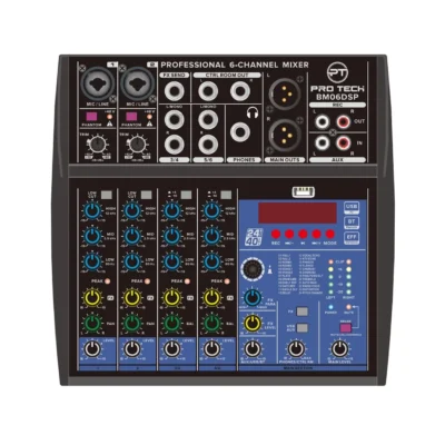 ⁧מיקסר אנלוגי עם DSP, Bluetooth ו-USB⁩ | ⁦PRO TECH BM06DSP⁩
