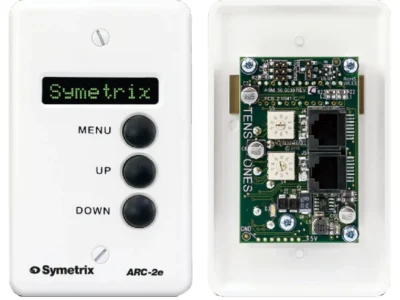 פאנל בקרת קיר 3 כפתורים עם תצוגה לבן | Symetrix ARC-2e