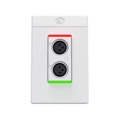 פנל חיבור קיר 2 כניסות XLR ל-Dante לבן | Symetrix xIn XLR 2 W