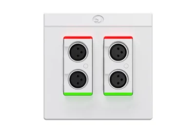 פנל חיבור קיר 4 כניסות מיק/ליין XLR ל-Dante לבן | SYMETRIX xIn XLR 4 W