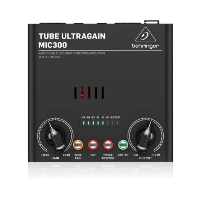 ⁧קדם מגבר שפופרתי עם לימיטר⁩ | ⁦Behringer MIC300⁩