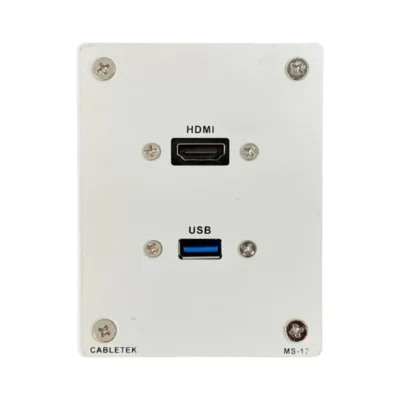 פנל קיר USB ו-HDMI לבן | AUDIOLIGHT MS-17 W