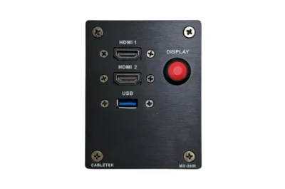 פנל חיבורים 2xHDMI ו-USB עם מפסק הפעלה שחור | AUDIOLIGHT MS-39IR B