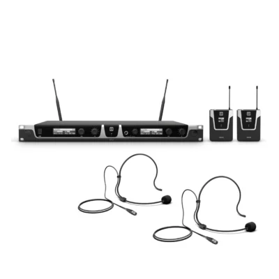 סט אלחוטי כפול 1.8GHz עם 2 משדרי חגורה והדסט | LD Systems U518BPH2