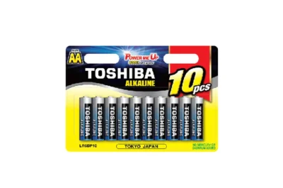 סוללות אלקליין AA אריזת 10 יח' | TOSHIBA LR6 MP-10