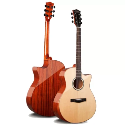 גיטרה אקוסטית Dreadnought עץ מלא | SQOE S370T-SK