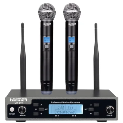 זוג מיקרופונים אלחוטיים UHF | Haymer Pro UH-510