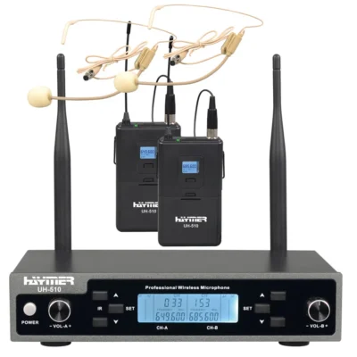 זוג מיקרופונים מדונה אלחוטיים UHF | Haymer Pro UH-511-H