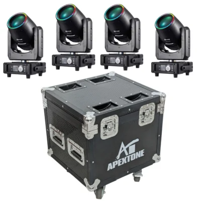 סט 4 פנסי מוביל עם קייס | Apextone LUXO-4-SET-PRE