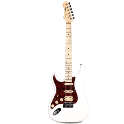 ⁧גיטרה חשמלית שמאלית Stratocaster לבנה⁩ | ⁦SQOE SEST250-WH Left⁩
