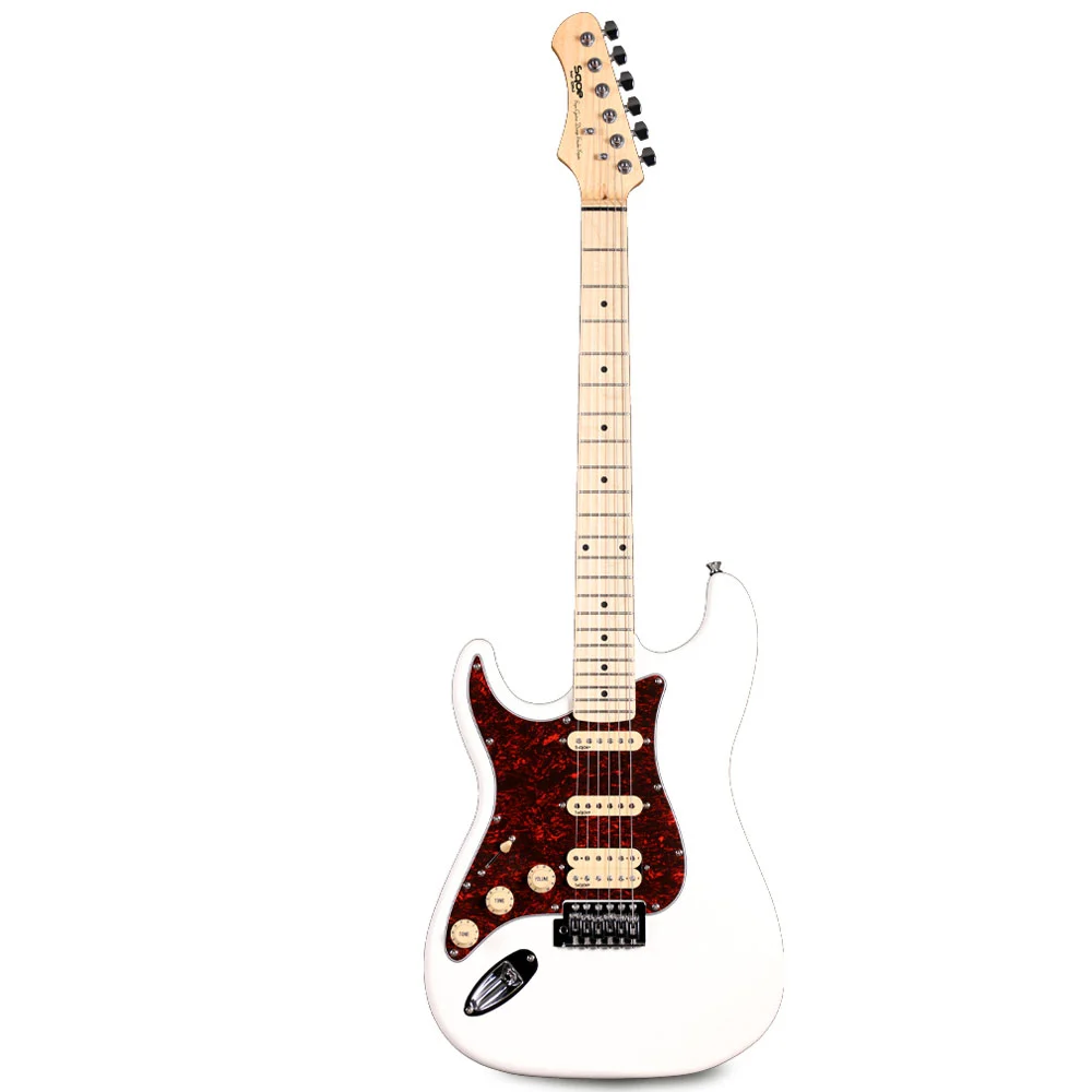 גיטרה חשמלית שמאלית Stratocaster לבנה | SQOE SEST250-WH Left