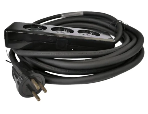 כבל מאריך חשמלי עם שקע שלישייה 2 מטר | CABLETEK PCIL-2.5-2M-3 – תמונה 2
