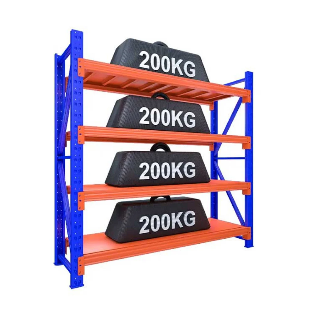 מדף תעשייתי 200×198.5×60 ס"מ · 4 קומות · 200 ק"ג לקומה | Apextone WR-BLC-20020060 – תמונה 5