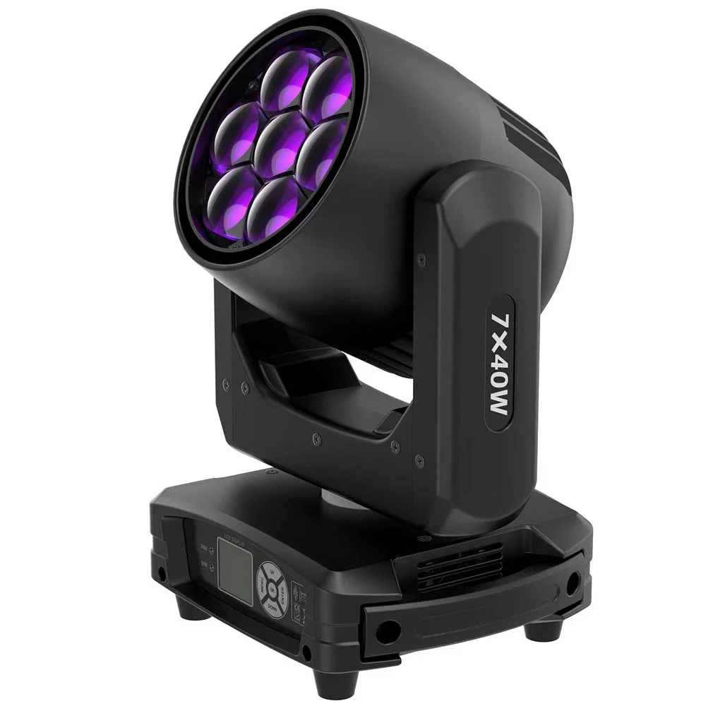 סט 4 ראשים נעים ZOOM LED Moving Head 7x40W | Apextone – תמונה 2