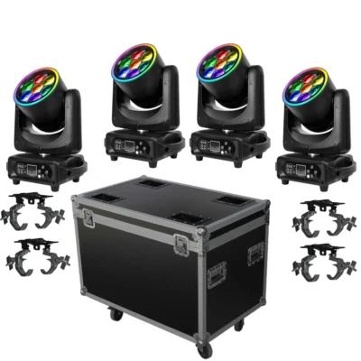 סט 4 פנסי Moving Head LED Zoom | Apextone BEE-740-SET-4-PRE