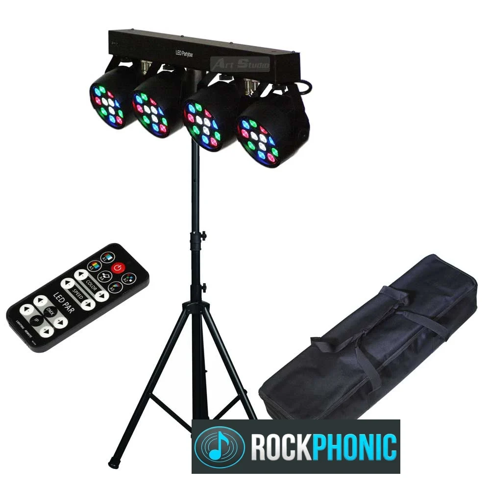 סט תאורה 4 פנסי PAR LED עם בקרה DMX | Apextone L SET 4 PAR LED