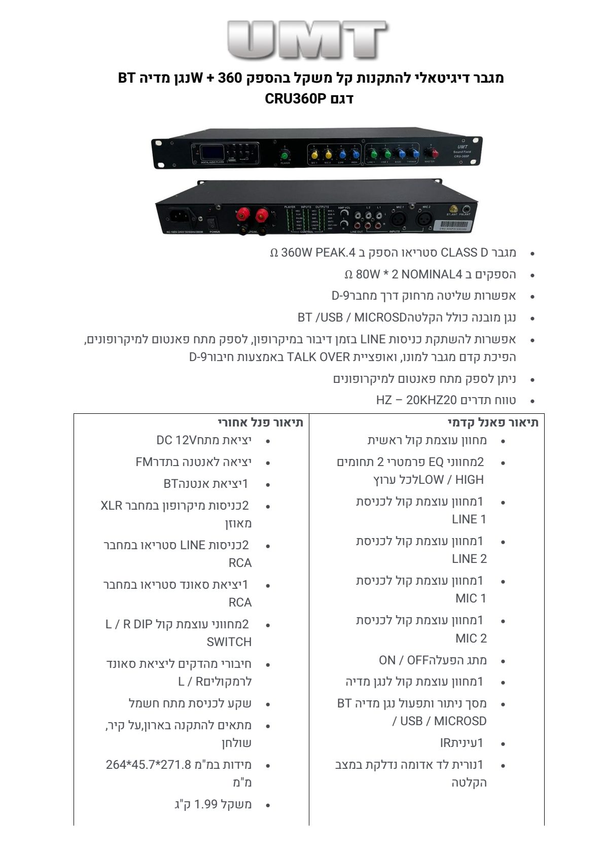 דף מוצר מיצרן
